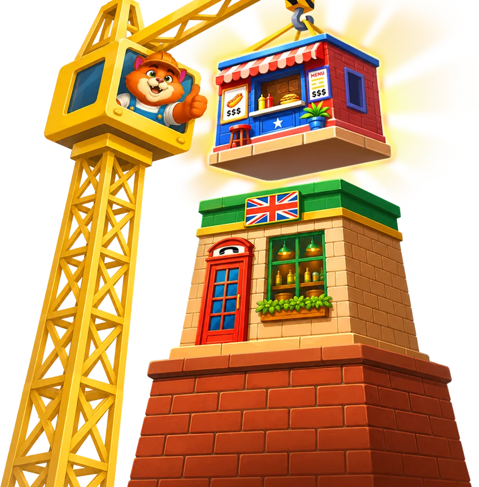 De kraan plaatst het volgende blok – MegaBlock Empire