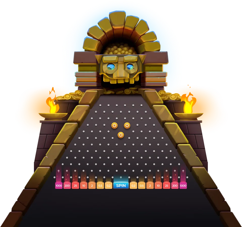 Het speelveld van de bonusronde – Plinko AZTEC